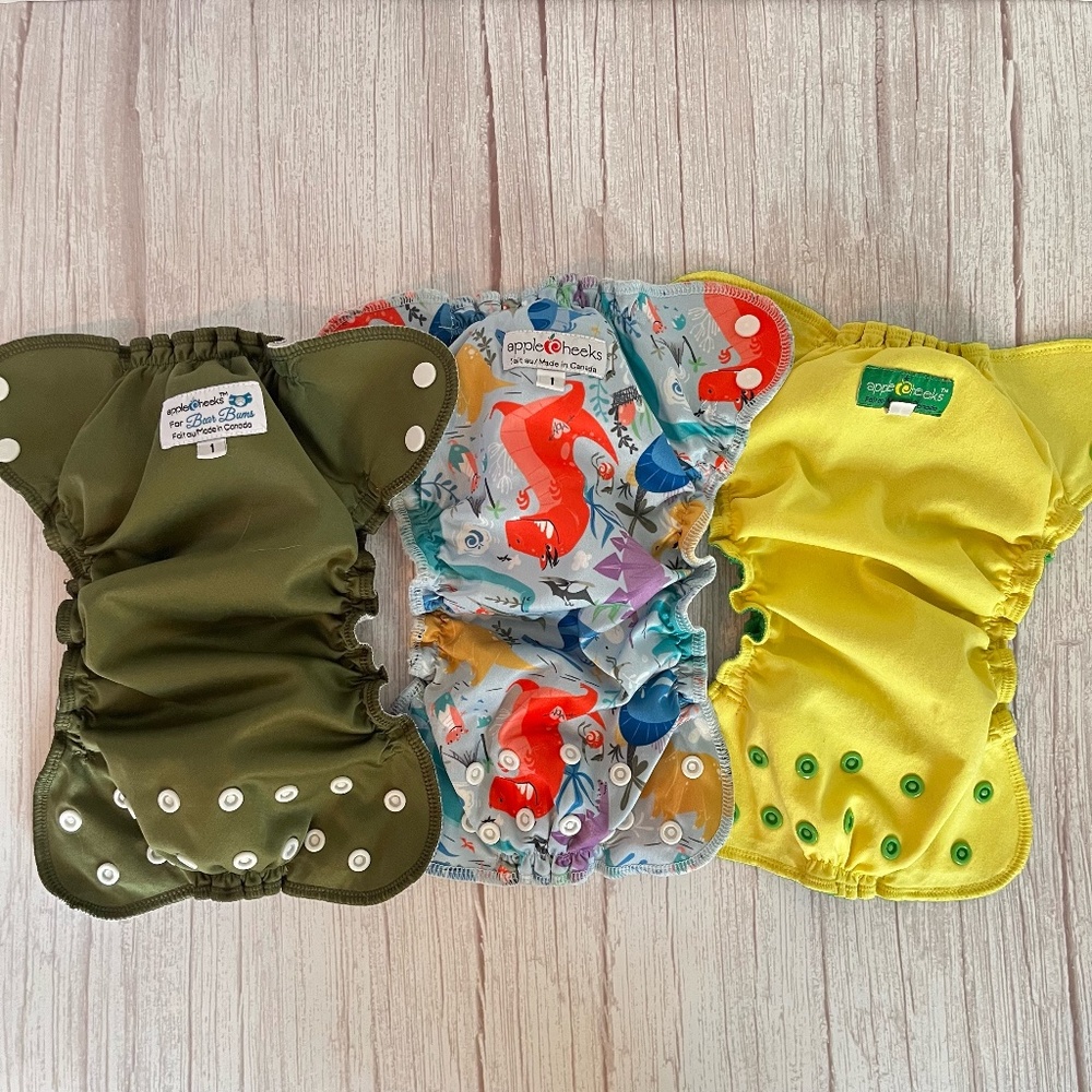 Size 1 AppleCheeks Apple Cheeks Cloth Diaper Covers Fit 7 - 20 Pounds - Lot 2